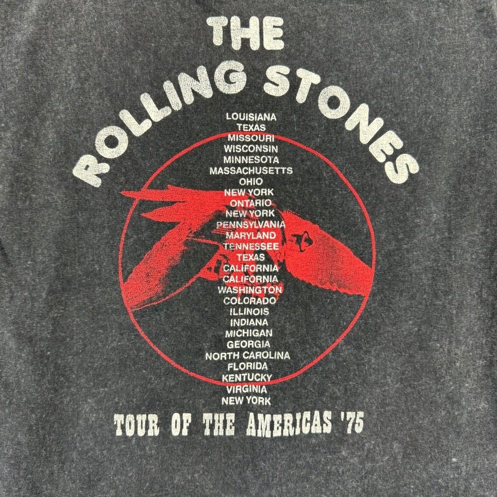 Zara Rolling Stones 1975 US Tour Graphic Tee Kids 13-14 Acid Wash Rock Band